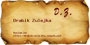 Drabik Zulejka névjegykártya